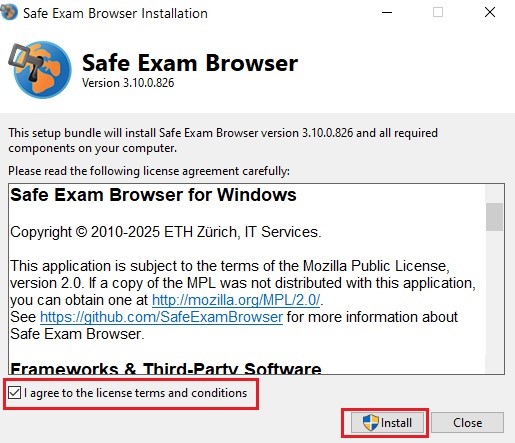 Согласие и установка программы
